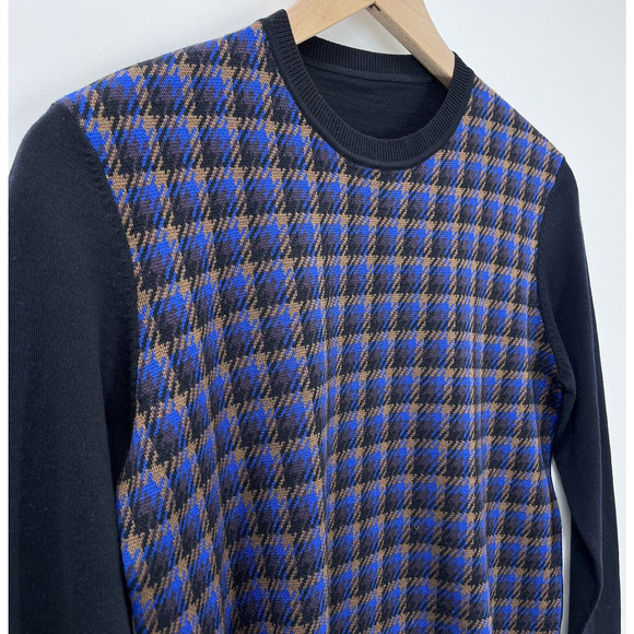 Akris Punto Women's Houndstooth 100% Wool Lightweight Crewneck Sweater Size 4/6 - Picture 2 of 7